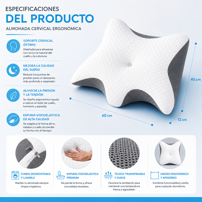 Almohada cervical ergonómica